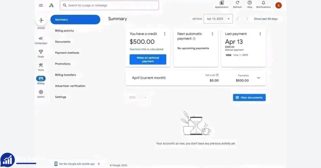 Get Google Ads Threshold Account