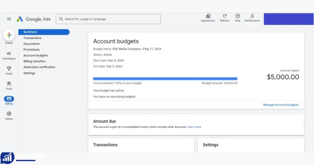 Purchase Google Ads Invoice Account
