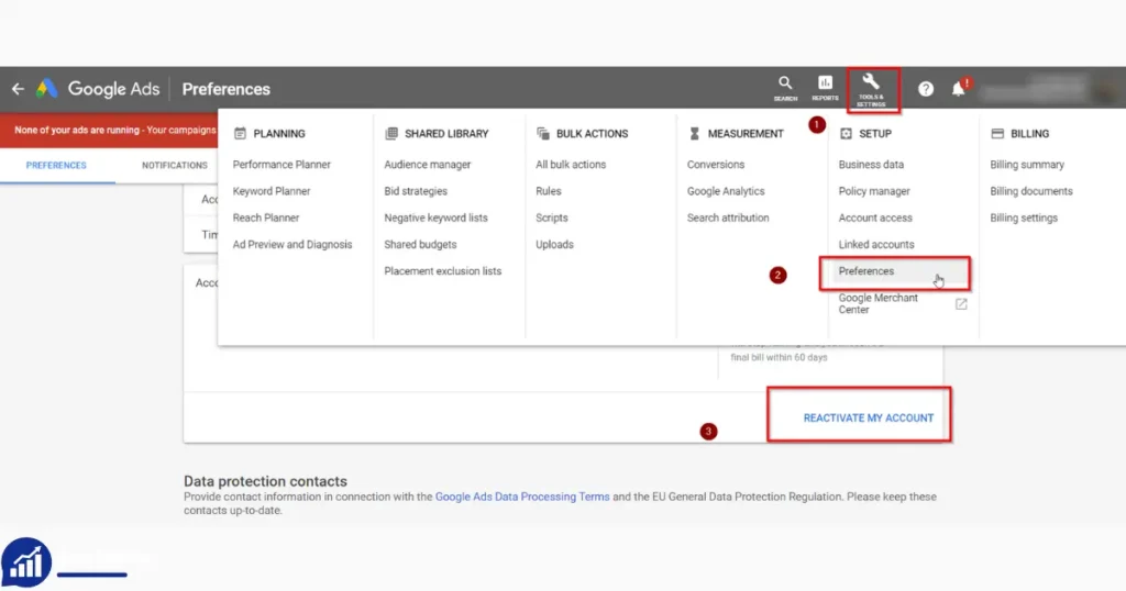 What happens if I delete my Google Ads account