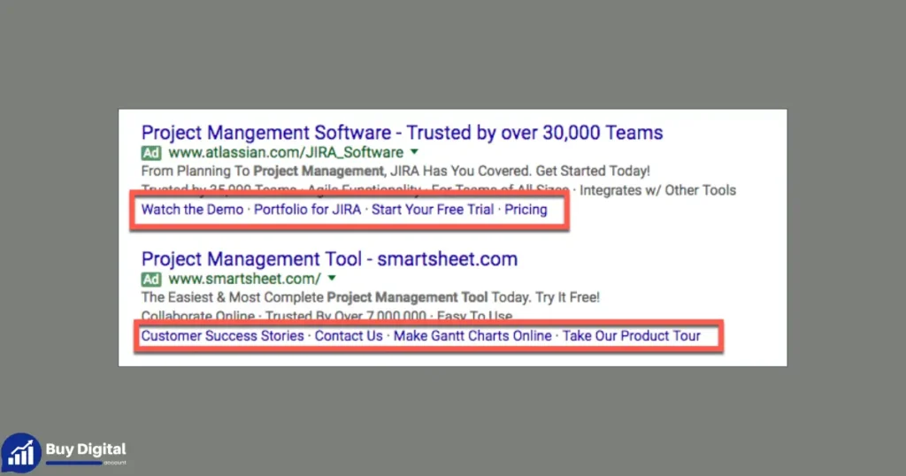 Where can I see sitelinks in Google Ads