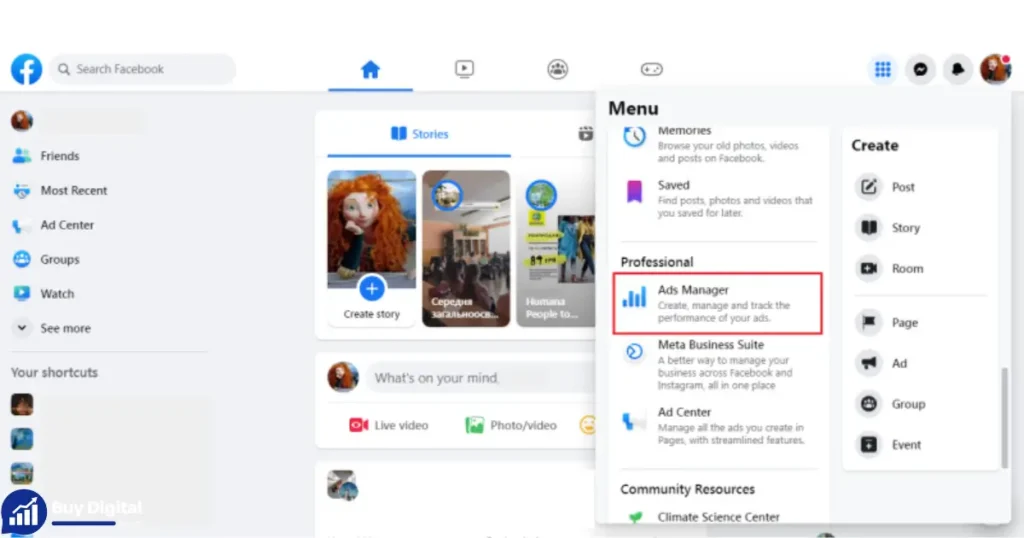 how to find ads manager on facebook messenger