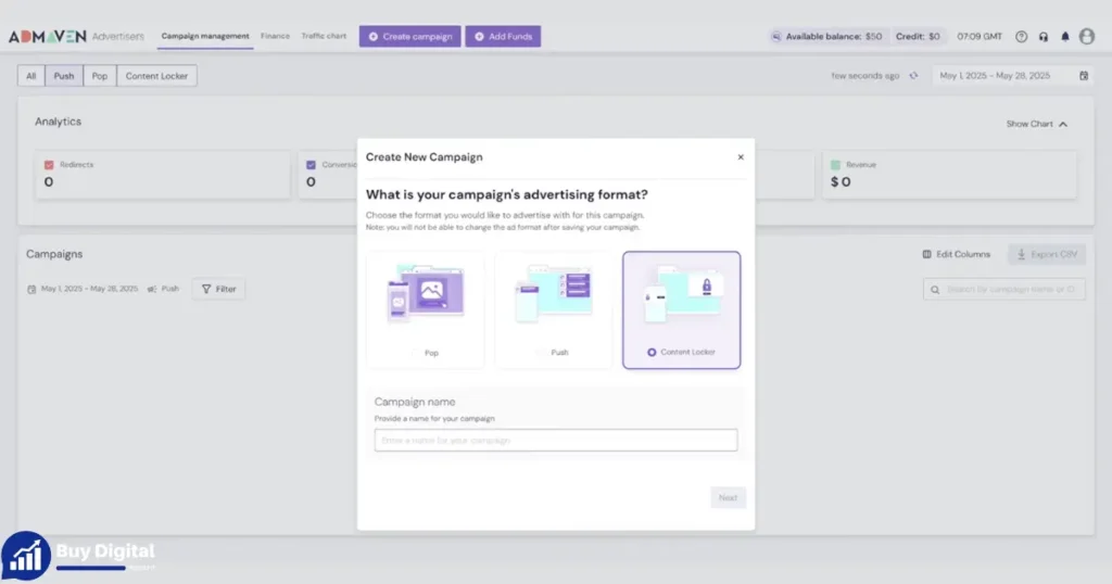 Aged AdMaven Advertiser Account Buy