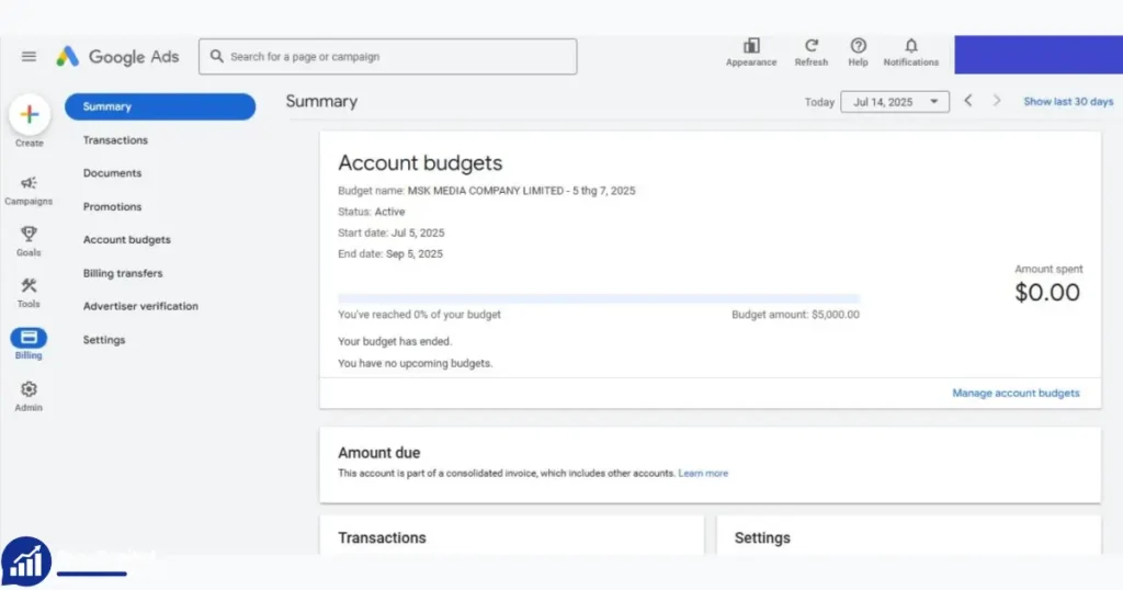 Google Ads Invoice Method for Sale