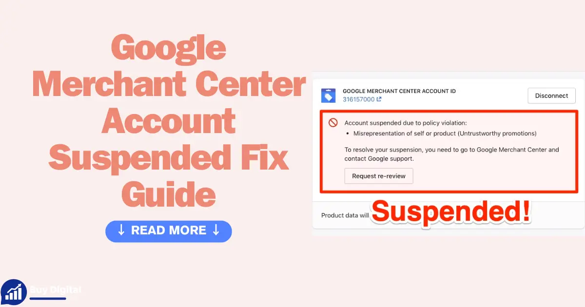 Google Merchant Center Account Suspended