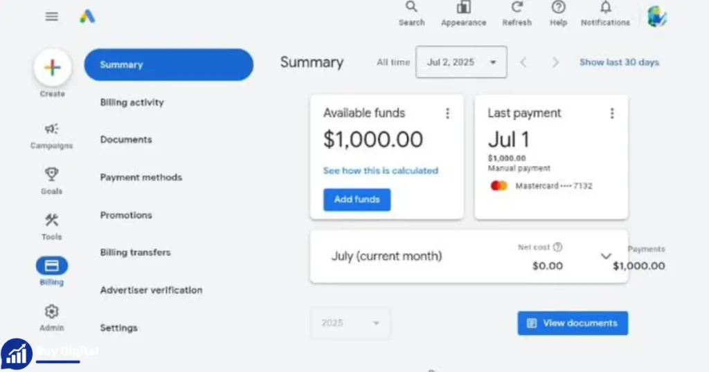 Purchase Google Ads Threshold Spending Method